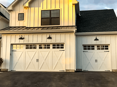 MF Solutions, Inc Garage Door Repair - Steel Overlay Carriage House Garage Door on Modern Farmhouse