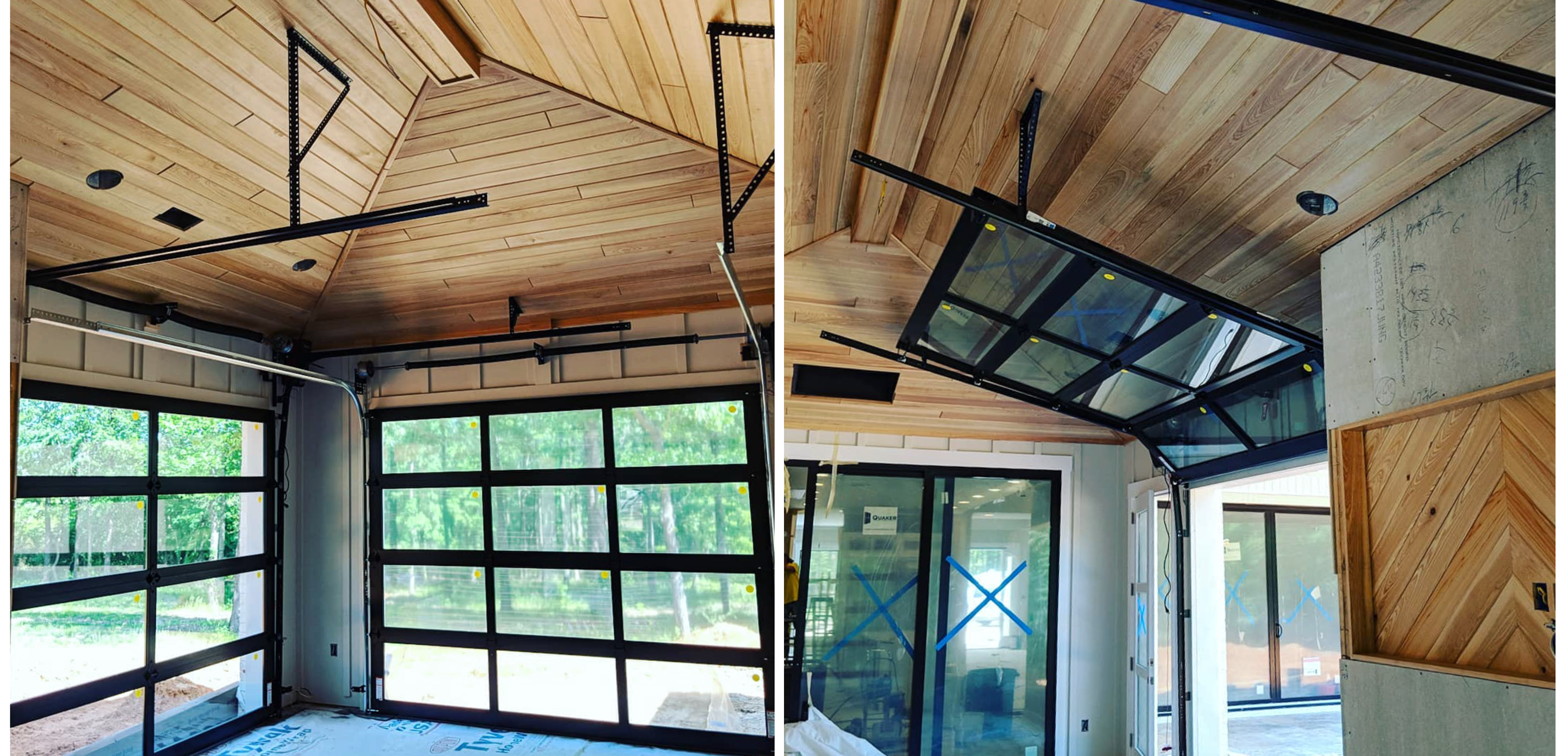 full view glass garage door sunroom