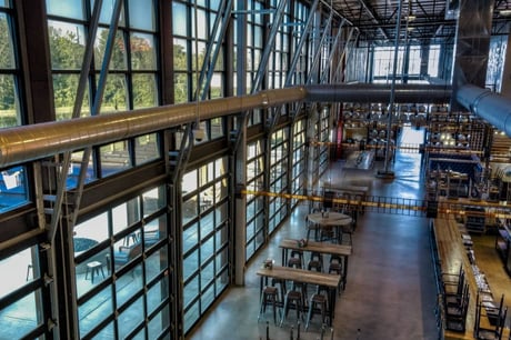 Commercial doors in a brewery