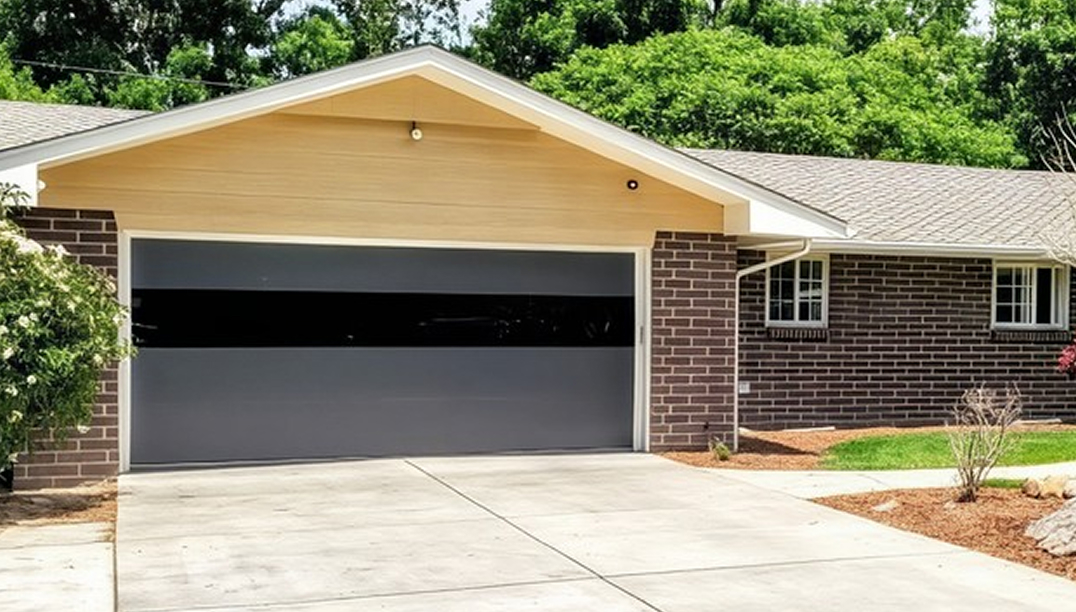 after - brick house with sterling gray garage door