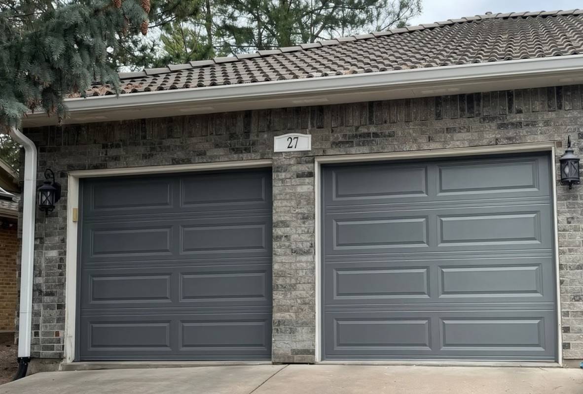 raised panel gray garage doors-1