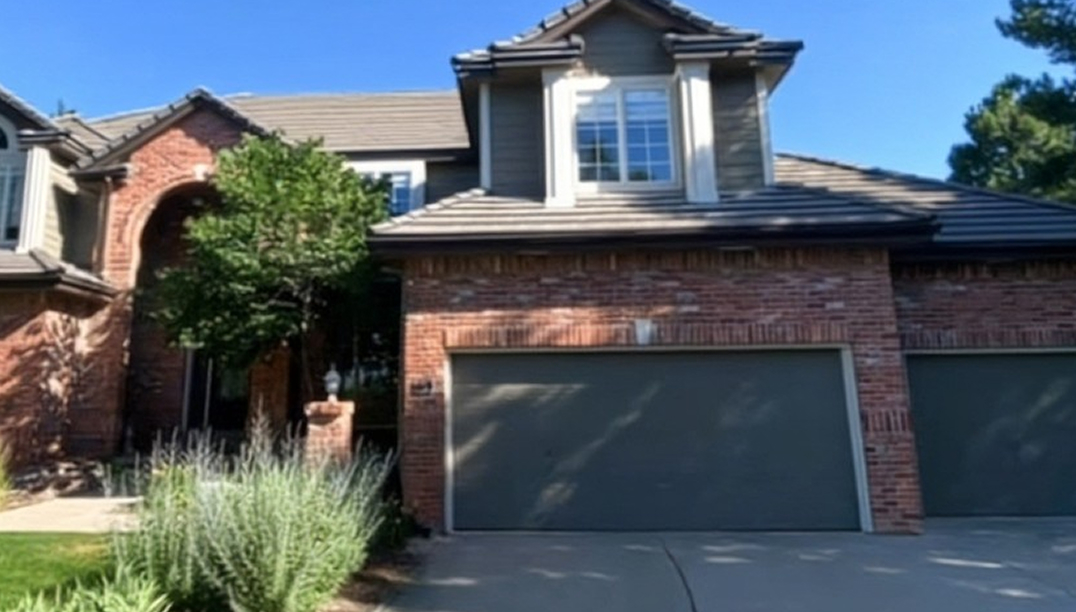 before - brick home with green door