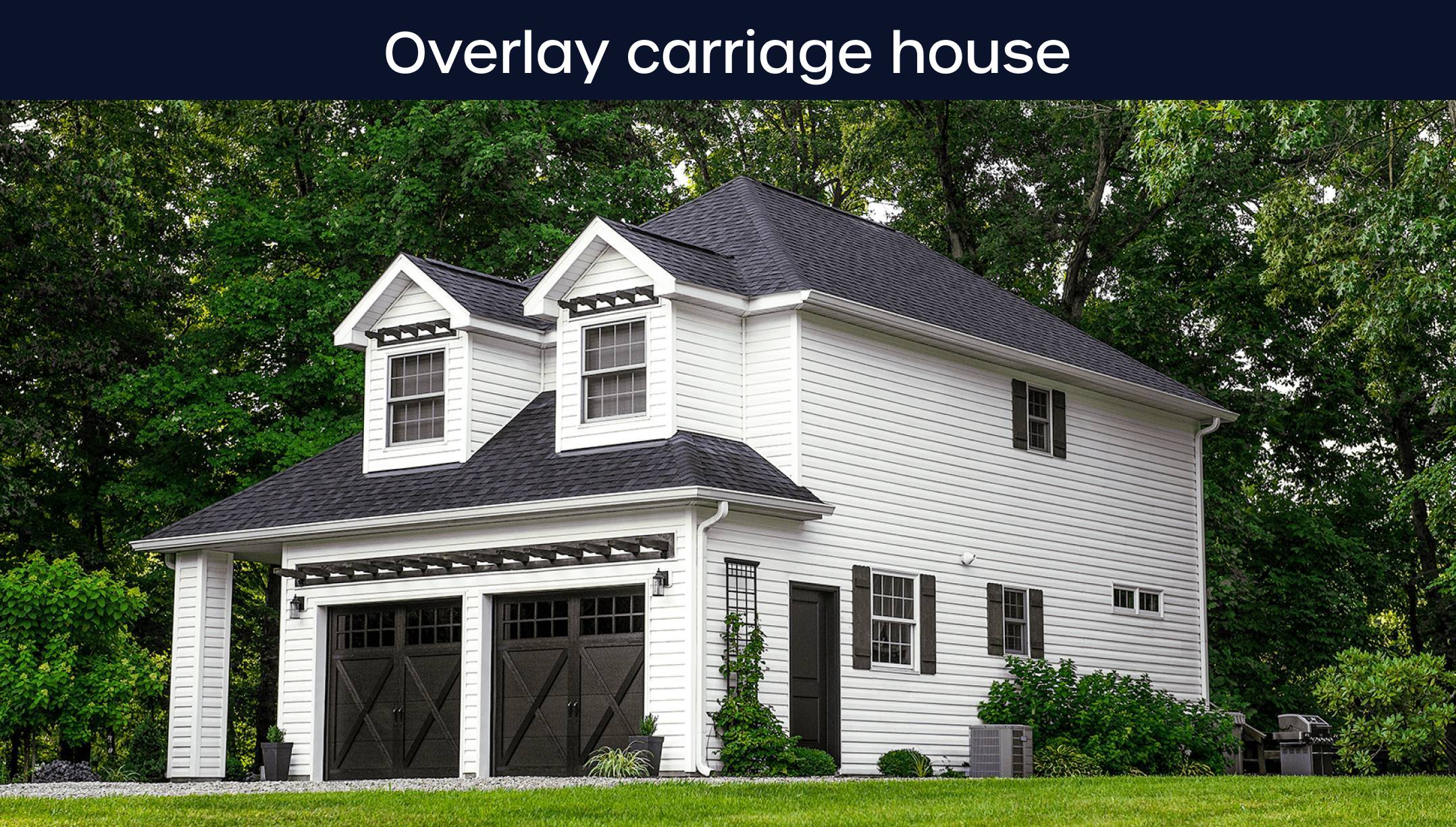 Overlay carriage house garage door