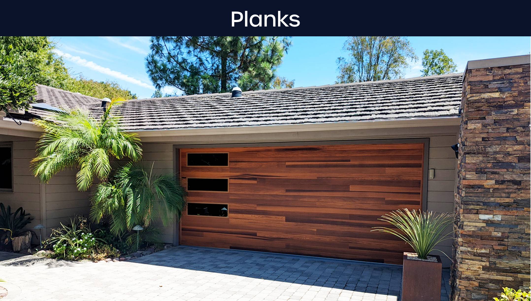 Planked garage door
