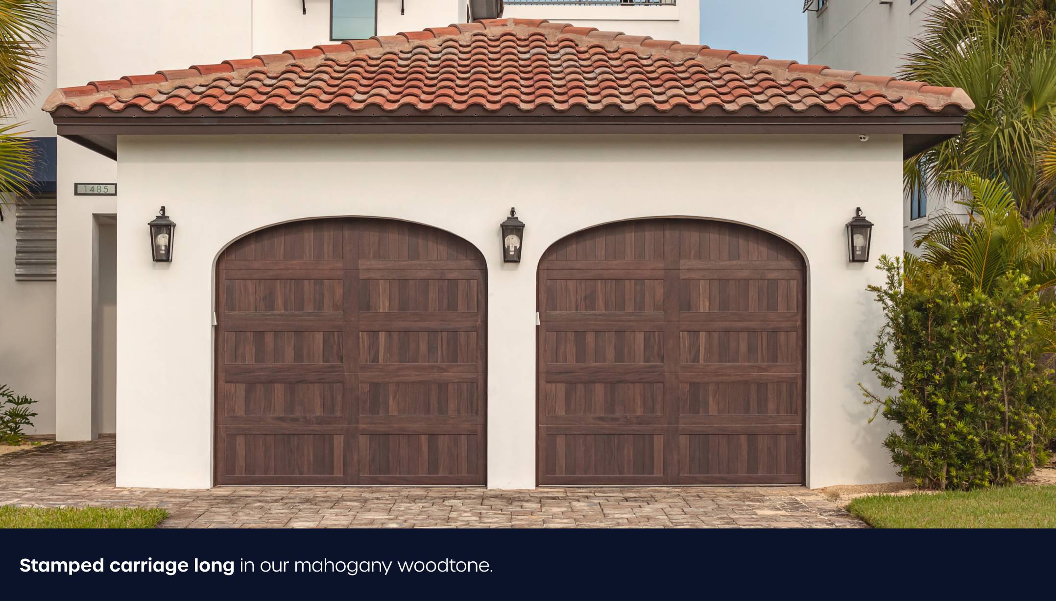 Stamped Carriage Long in mahogany woodtone