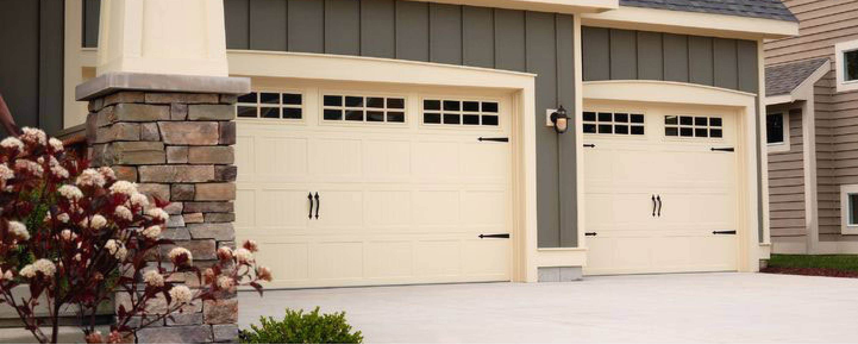 Cream garage doors