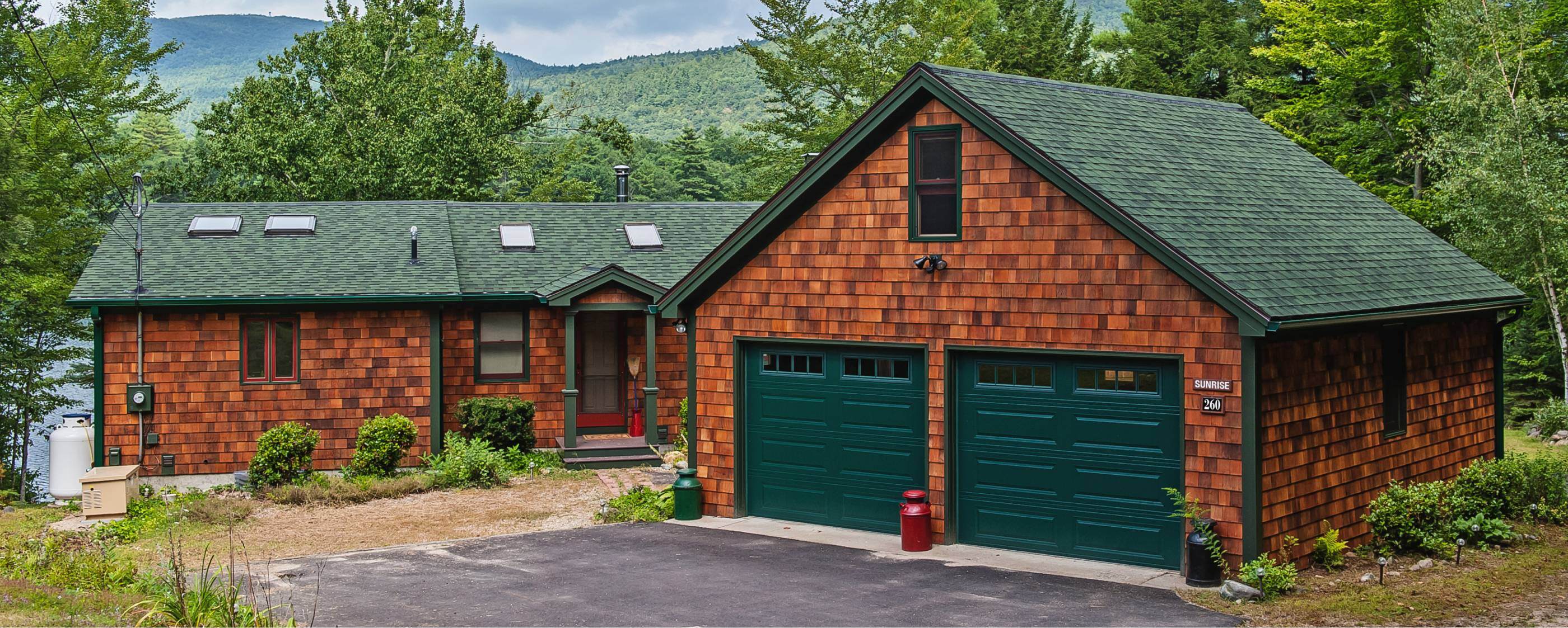 Green garage door