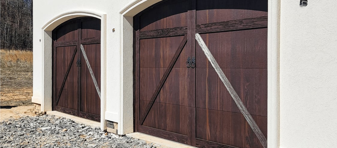 Shoreline garage doors in walnut