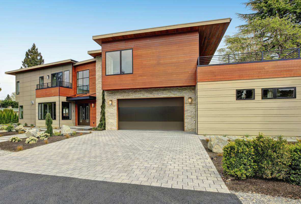 Sterling garage door in bronze mid-century house
