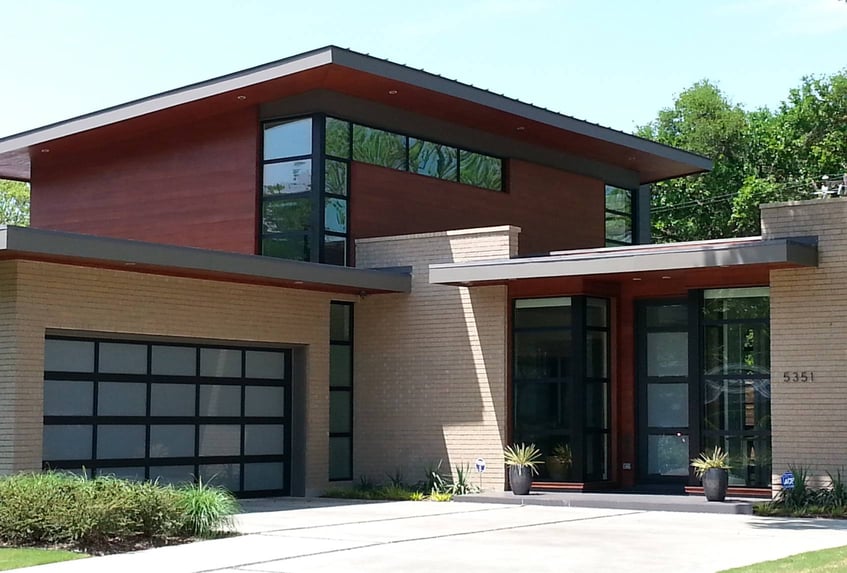 Full-view glass garage doors