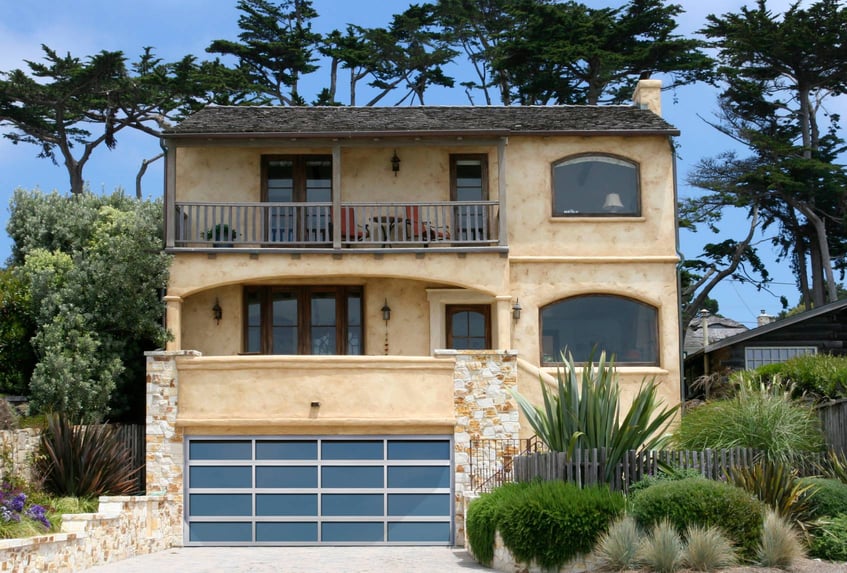 Full-view glass garage doors