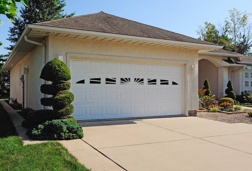 Raised panel garage doors white