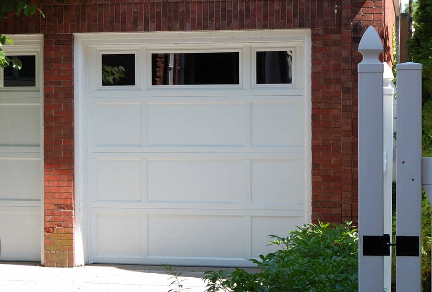 Recessed panel garage doors white