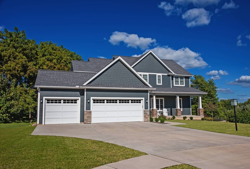 Recessed panel garage doors white