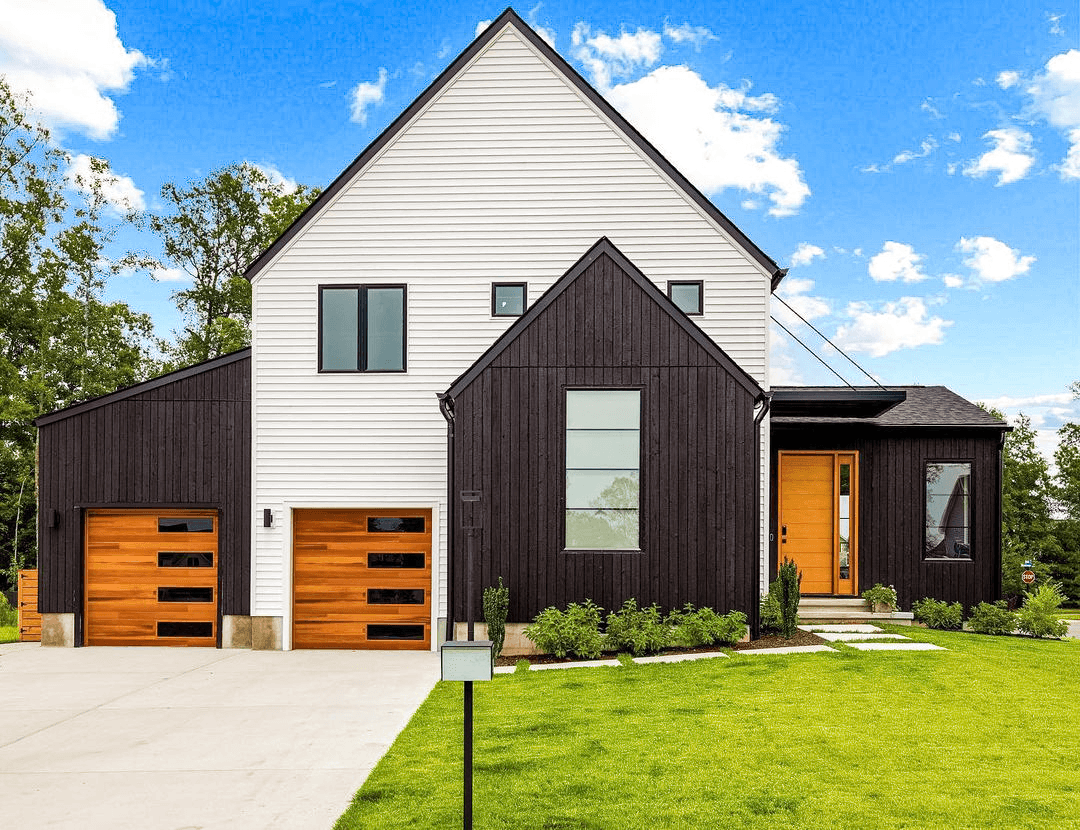 Cedar wood look garage doors