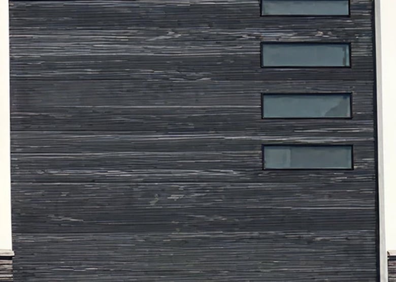 Close up of carbon oak garage door