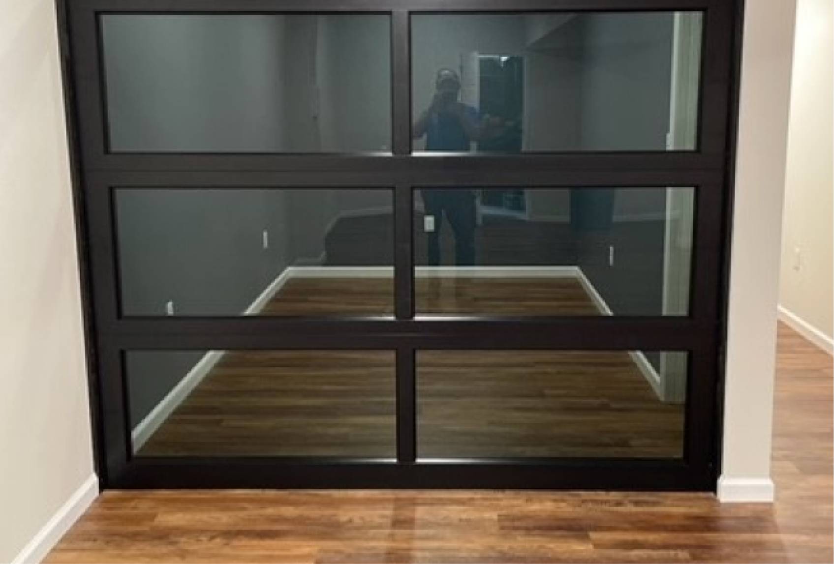 garage door used as a partition wall-large