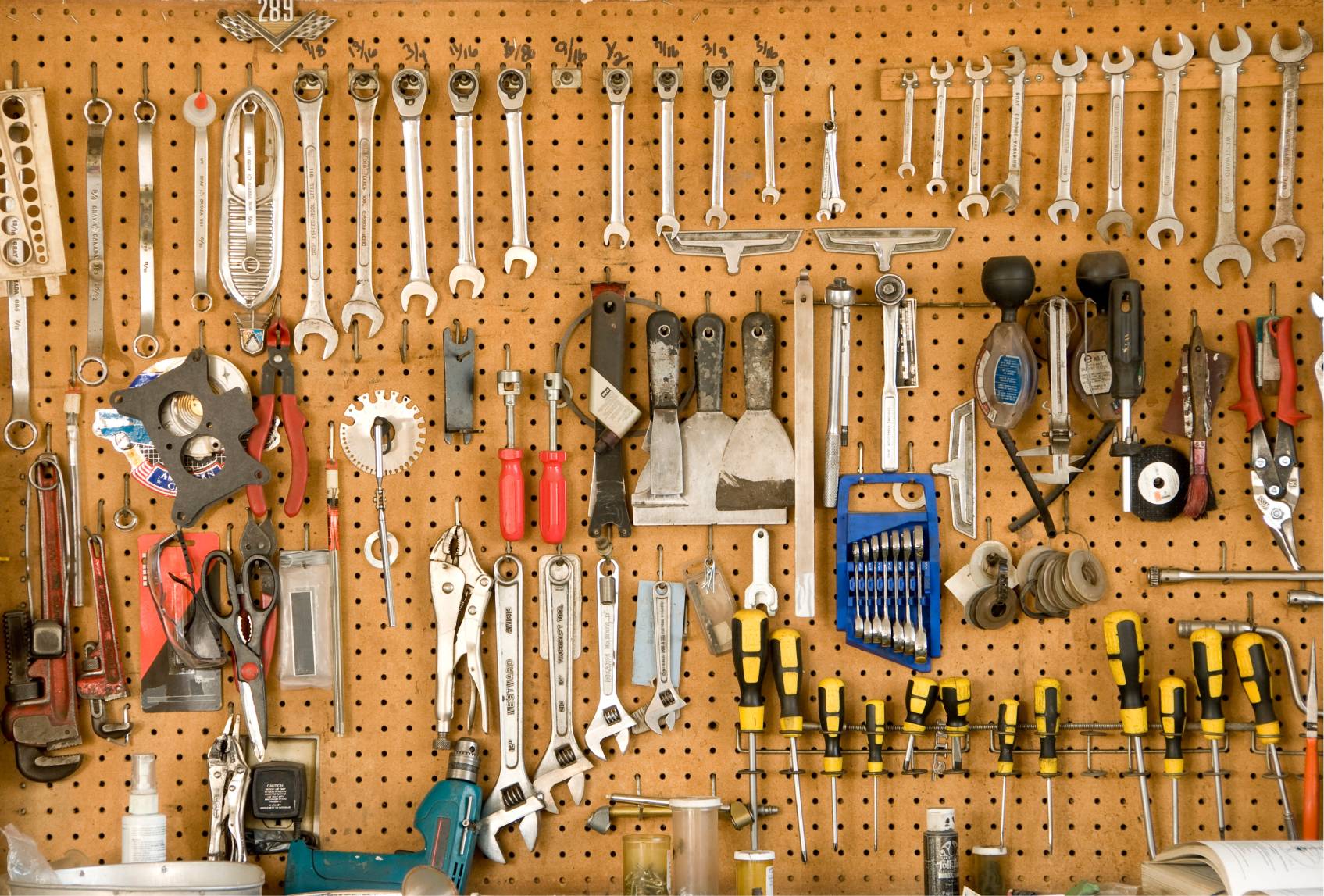 tools hanging on board-large