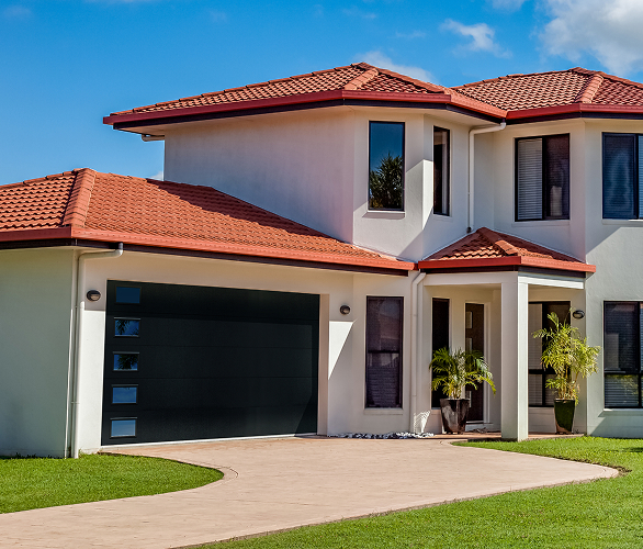 Skyline Flush door on mediterranean style house
