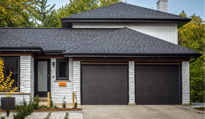 two brown garage doors